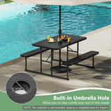 Tangkula Picnic Table Bench Set for 2 to 4 People