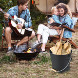 Tangkula Ash Bucket with Lid | 2 Gallon Metal Fireplace Bucket with Handle