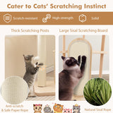 Tangkula Wood Cat Tree for Indoor Cats, Multi-Level Modern Cat Tower with Sisal Scratching Board & Post