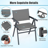 Tangkula Patio Chairs with Breathable Fabric Seat & Tilt Backrest