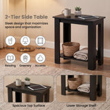 Tangkula 2-Tier Wooden Narrow End Table (1/2)