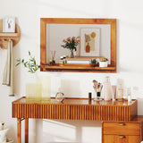 Tangkula Farmhouse Wall Mirror with Shelf
