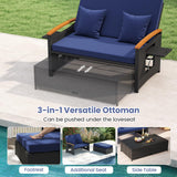 Tangkula Patio Rattan Daybed with 4-Level Adjustable Backrest