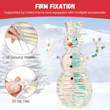 Tangkula 4 FT Christmas Lighted Iridescent Snowman, Pre-Lit Christmas Decoration with 100 White LED Lights