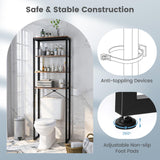 Tangkula Over The Toilet Storage Rack, 70 Inch Tall Bathroom Space Saver w/Metal Frame