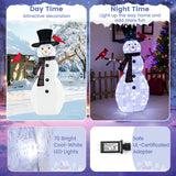 4.2 FT Lighted Christmas Snowman with Redbirds - Tangkula