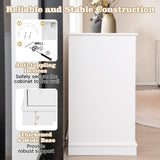 Tangkula 40 Inch Enclosed Cat Box Cabinet with 2 Storage Drawers 3 Doors & 2 Entrances