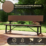 Tangkula 72” Outdoor Bench, Extra Long Patio HDPE Bench for 4 People, 1100 lbs Weight Capacity