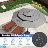 Tangkula 10 FT Solar LED Patio Umbrella 3-Tier Vented Outdoor Market Table Umbrella