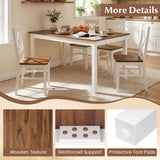 Tangkula 60" Rectangular Dinner Table with Solid Rubber Wood Legs