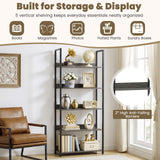 Tangkula 5-Tier Bookshelf for Living Room