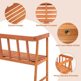 Tangkula Garden Bench with Slatted Seat for Porch, Park, Backyard