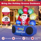 Tangkula 6Ft Inflatable DJ Santa, Inflatable Christmas Decoration