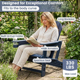 Tangkula Adirondack Chair | HDPE All-Weather Fire Pit Chair with Cup Holder (1/2/4)