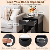 Tangkula Dog Crate Furniture, Decorative Dog Kennel End Table with Storage Drawer