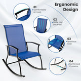 Tangkula Patio Rocking Chairs Set of 2, Outdoor Rocking Chair with Smooth & Safe Rocking Motion, Ergonomic Backrest