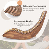 Tangkula Outdoor Acacia Wood Rocking Chair, Porch Rocker with Widened Slatted Seat and High Back
