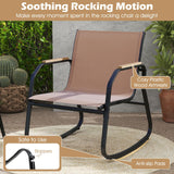 Tangkula 4 Pieces Patio Furniture Set with 2 Rocking Bistro Chairs