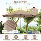 Tangkula 10 FT Solar Patio Umbrella for Backyard Poolside Deck Lawn