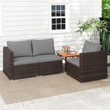 Tangkula 3 Pieces Patio Sectional Sofa Set with Soft Cushions