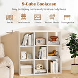 Tangkula 9-Cube Bookcase, 4-Tier Bookshelf with Open Compartments