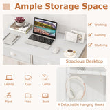 Tangkula Computer Desk with 2 Storage Drawers & 4 Hooks