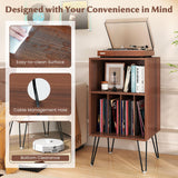 Tangkula 3 Tier Turntable Stand with Charging Station & Sturdy Metal Legs