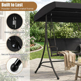 Tangkula 3 Person Porch Swing | Patio Swing with Adjustable Canopy