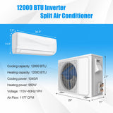 12000 BTU, 20 SEER2, Mini Split Air Conditioner Pre-Charged Inverter Heat Pump System