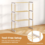 Tangkula 4-Tier Freestanding Shoe Stand with Slatted Open Shelves