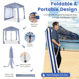 Tangkula 6x6 Ft Beach Cabana, Portable Beach Canopy with Detachable Sidewall