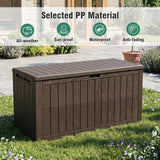 Tangkula Outdoor Storage Box | Waterproof PP Resin Patio Storage Box with Lockable Lid