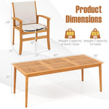 Tangkula 9 Pieces Acacia Wood Outdoor Dining Set for 8 | Patio Table and Chairs Set