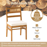 Tangkula Wood Patio Chair Set with Washable Covers Curved Back