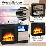 Tangkula TV Stand with LED Lights for 65” TVs