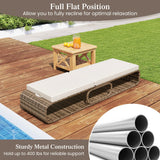 Tangkula Outdoor Chaise Lounge Chair with Adjustable Backrest