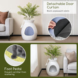 Tangkula Plant Litter Box, Hidden Cat Litter Box Enclosure Furniture with Smart Odor Control System