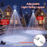 Tangkula 10 ft Outdoor Christmas Tree Star String Lights w/ 560 LED Lights