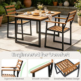 Tangkula Acacia Wood Patio Armchairs w/Heavy-Duty Metal Frame (2/3/4/6)