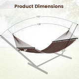 Tangkula 10.5FT Caribbean Double Hammock with Curved Spreader Bars