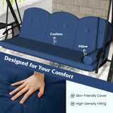 Tangkula 3 Person Porch Swing Outdoor Swing with Adjustable Canopy