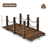 Tangkula 5 FT Wooden Garden Bridge for Landscaping Garden