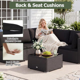 Tangkula 6 Pieces Patio Wicker Furniture Set for Backyard Garden
