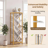 Tangkula 9-Tier Freestanding Narrow Corner Tree Bookshelf for Books