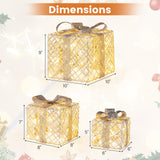 Tangkukla 3 Pack Christmas Lighted Gift Box, Pre-Lit Festive Boxes w/ 50 LED Lights