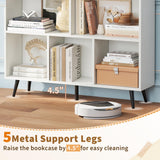 Tangkula 8 Cube Bookcase with 5 Tapered Metal Legs