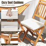 Tangkula Acacia Wood Patio Bistro Set 3