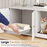Tangkula Cat Litter Box Enclosure | Hidden Litter Box Furniture with Scratching Board