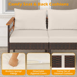 Tangkula 7 Pieces U Shaped Outdoor Wicker Furniture Set