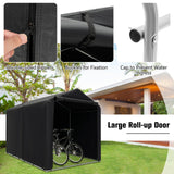 Tangkula 7x5.2Ft Portable Shed, Outdoor Storage Shelter with Waterproof Cover & Roll-up Zipper Door